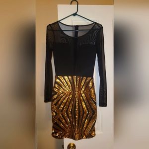 Size small black and gold dress
